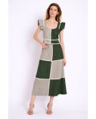 Top Dama Lino in lino verde