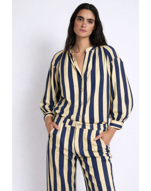 Blauwe katoenen blouse Venice Barras