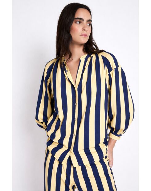 Blauwe katoenen blouse Venice Barras