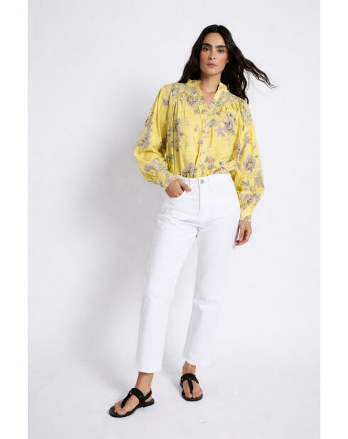 Blusa Tulipan Puntos gialla in cotone