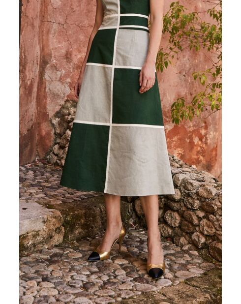 Jupe en lin Dama Lino verte