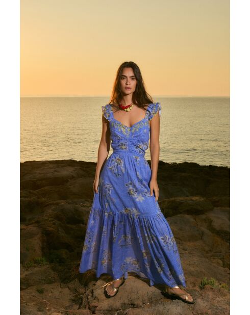 Isi Puntos blaues Baumwollkleid
