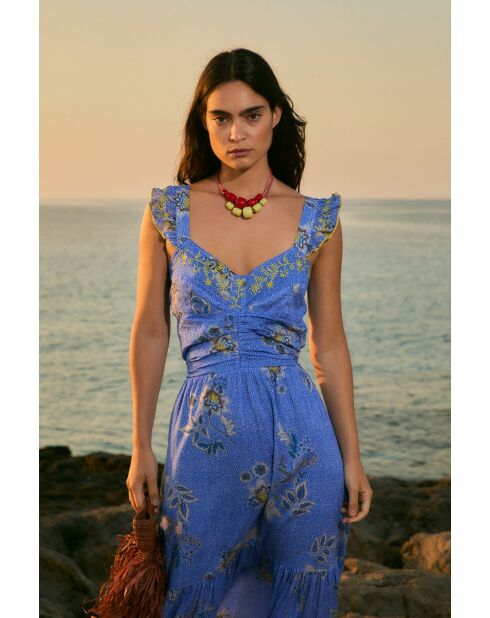 Isi Puntos blaues Baumwollkleid