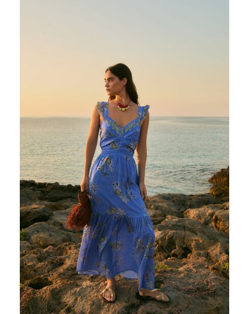 Isi Puntos blaues Baumwollkleid