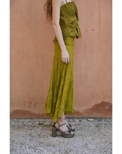 Gonna verde oliva Corina Encaje