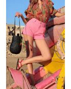 Shorts in cotone rosa Corse Canbas