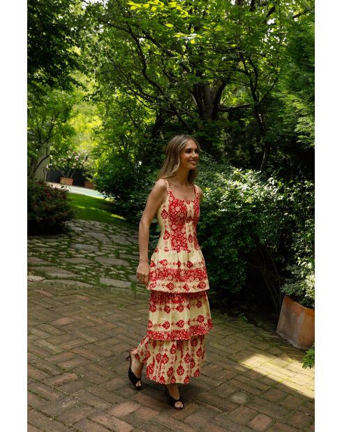 Rotes Baumwollkleid Clo Estampado