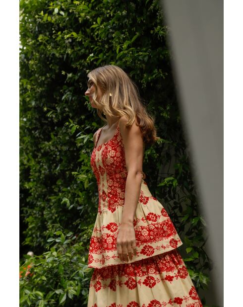 Rotes Baumwollkleid Clo Estampado