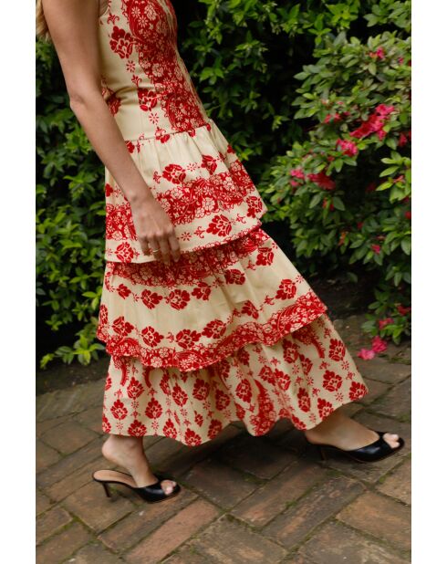 Rotes Baumwollkleid Clo Estampado