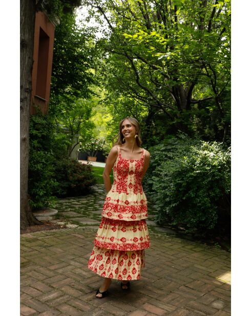 Rotes Baumwollkleid Clo Estampado