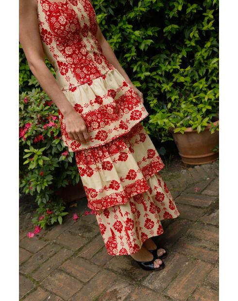 Rotes Baumwollkleid Clo Estampado