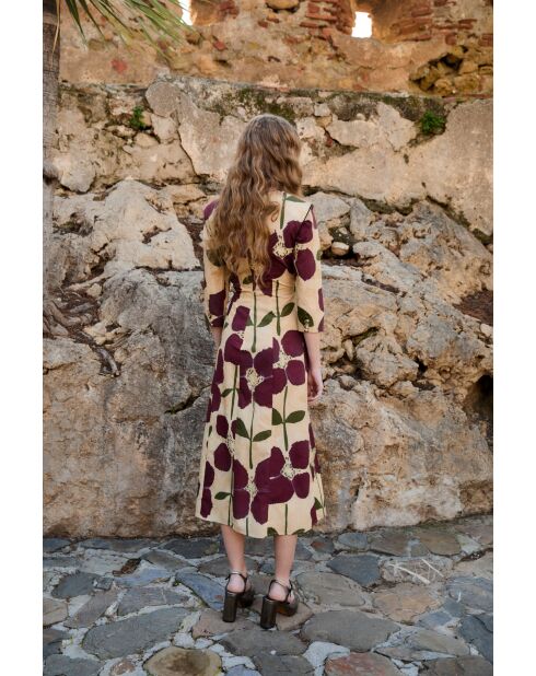 Burgunderfarbenes Baumwollkleid Amanda Lirio