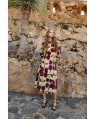 Burgunderfarbenes Baumwollkleid Amanda Lirio