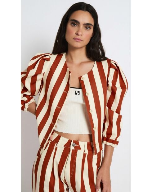 Veste en coton Farol Barras teja