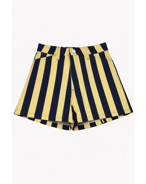 Short en coton Corse Barras bleu