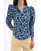 Blauwe katoenen blouse van Farol Blee