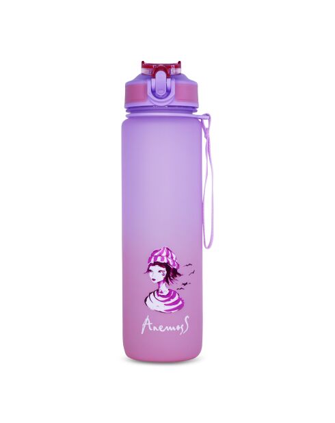 Bouteille d'eau en plastique Anemoss pourpre - 1 L