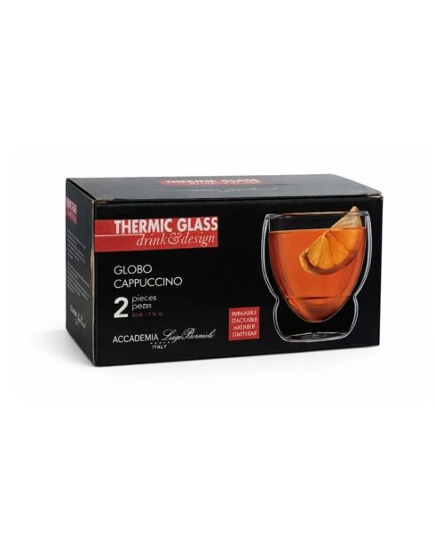 2 Verres à cappuccino Globo Thermic Glass transparents - 23 cl
