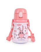Bouteille d'eau Milk&Moo Bunny Thermique rose- 17 x 8,3 cm