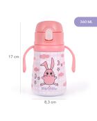 Bouteille d'eau Milk&Moo Bunny Thermique rose- 17 x 8,3 cm