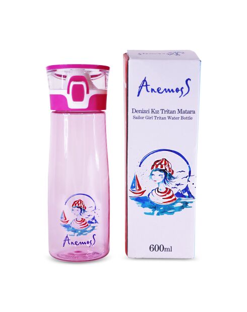 Bouteille d'eau en plastique Anemoss pourpre - 600 ml