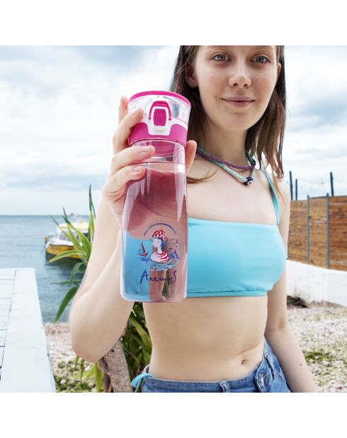 Bouteille d'eau en plastique Anemoss pourpre - 600 ml