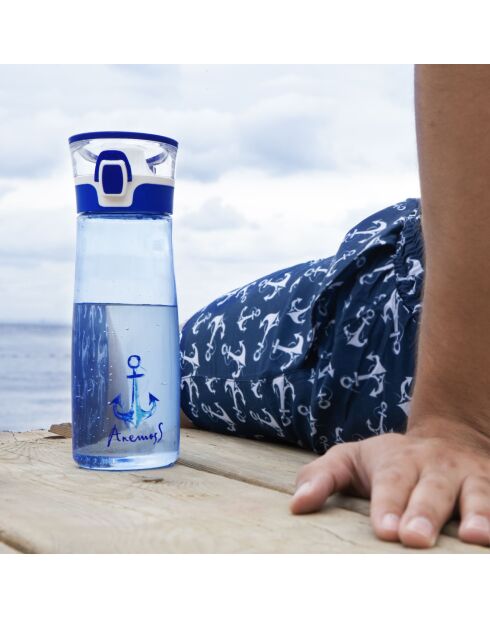 Bouteille d'eau en plastique Anemoss bleue - 600 ml