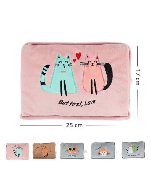 Bouillotte électrique Biggdesign Love Cat rose - 1 L