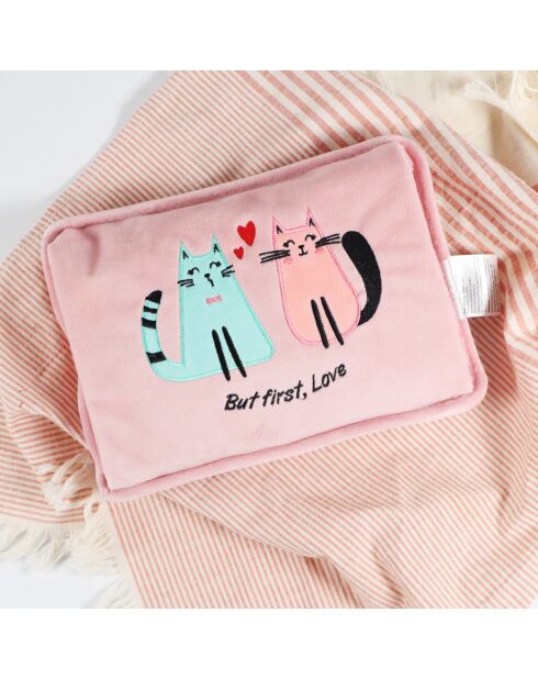 Bouillotte électrique Biggdesign Love Cat rose - 1 L