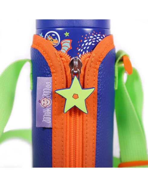 Bouteille d'eau Milk&Moo Ponix bleue - 420 ml