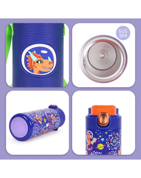 Bouteille d'eau Milk&Moo Ponix bleue - 420 ml