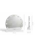Runder Schminkspiegel Hollywood mit 9 LEDs, 48 x 45 x 10,2 cm, grau/weiß