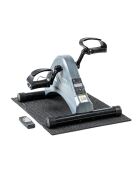 Pedalera eléctrica asistida Velora gris/negra para brazos y piernas con alfombrilla y mando a distancia, 36,5 x 30 x 39,5 cm