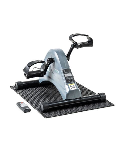 Pédalier électrique assisté pour bras et jambes avec tapis et télécommande Velora gris/noir - 36,5 x 30 x 39,5 cm