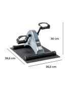 Pedalera eléctrica asistida Velora gris/negra para brazos y piernas con alfombrilla y mando a distancia, 36,5 x 30 x 39,5 cm