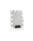 Miroir de maquillage rotatif 12 LED Hollywood gris/blanc - 34,5 x 42,7 x 7,7 cm