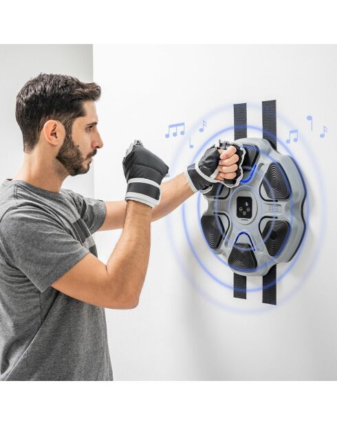 Machine de boxe musicale rechargeable Beatfist gris/noir - 37,5 x 37,5 x 5 cm