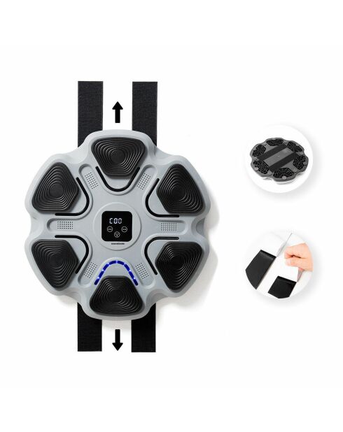 Machine de boxe musicale rechargeable Beatfist gris/noir - 37,5 x 37,5 x 5 cm
