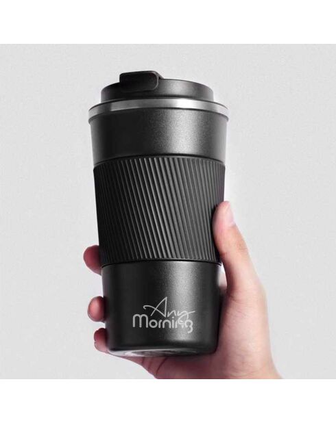 Tasse thermos avec couvercle Any Morning noire - 500 ml