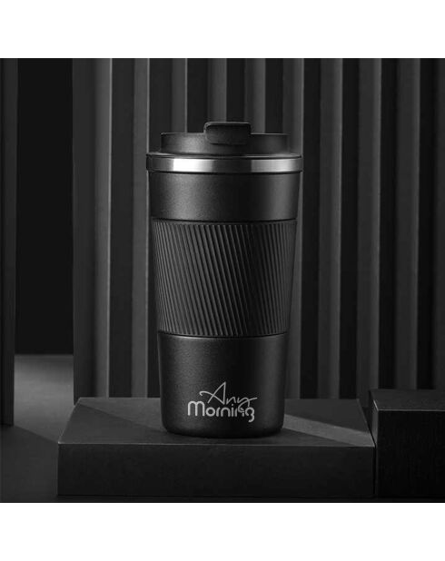 Tasse thermos avec couvercle Any Morning noire - 500 ml
