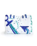 Anemoss Anchor blau-weiße Strandtasche - 50 x 28 cm