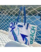 Anemoss Anchor blau-weiße Strandtasche - 50 x 28 cm