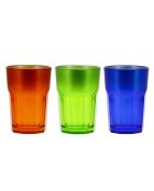 3 Verres à eau New Hollywood orange , vert , bleu - 38 cl
