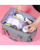 Bolsa organizadora para cochecitos Milk&Moo gris oscuro - 18 x 41 x 34 cm