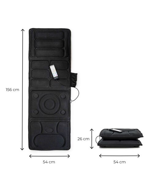 Matelas de massage par vibration Vhemat noir - 156 x 54 x 3 cm