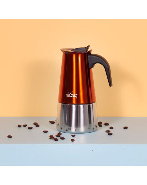 Cafetière espresso à induction en acier inoxydable Any Morning FE001-6 rouge - 300 ml