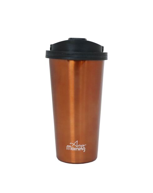 Tasse thermos avec couvercle Any Morning Travel cuivre - 500 ml