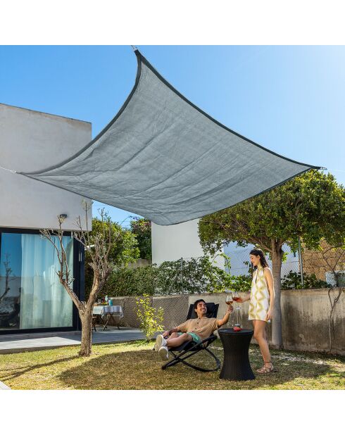 Voile d’ombrage rectangulaire Shazail gris - 2 x 3 m