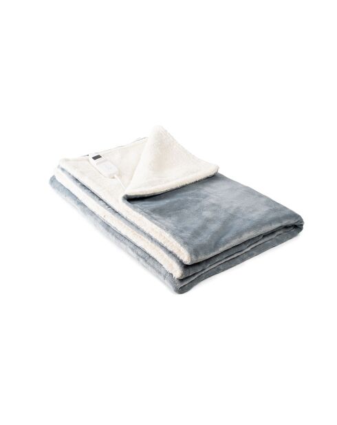 Couverture Chauffante Heklet blanc/gris - 130 x 180 cm
