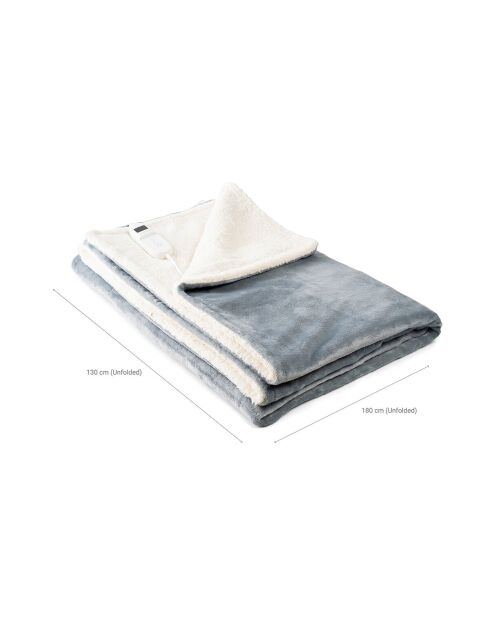 Couverture Chauffante Heklet blanc/gris - 130 x 180 cm